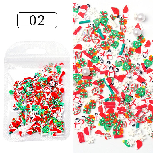 Snowman Snoflake Gift Box Mix Nail Art Charms DIY Nail Decoration Nail