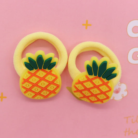 2Pcs Pineapple Cute Rubber Band Hairbands Creative Scrunchies Kids Elastic