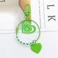 5 Colors Heart Pendant Beads Acrylic Keychains Cute Love Keyrings Women Bag