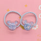 2Pcs/Set Glittering Love Resin Children's Rubber Bands Sweet Hair Accessories