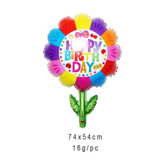 1pc Colorful Happy Birthday Flower Balloons Birthday Party Decoration Art