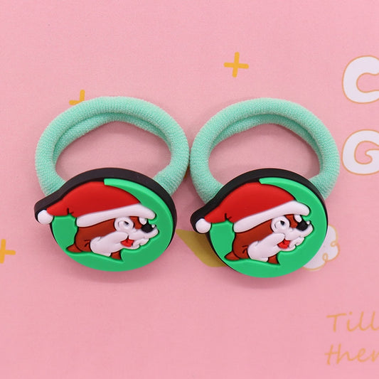 2Pcs Green Cute Rubber Band Hairbands Creative Scrunchies Kids Elastic Headband