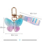 Purple Blue Ombre Design Butterfly Acrylic Keychain Three-dimensional Dream