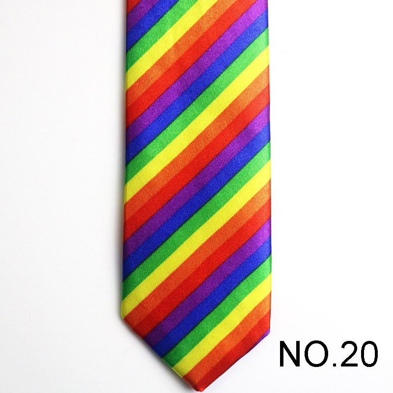 Colorful Striped Men's Tie Male Neckties Suit Party Ties Wedding Office Necktie