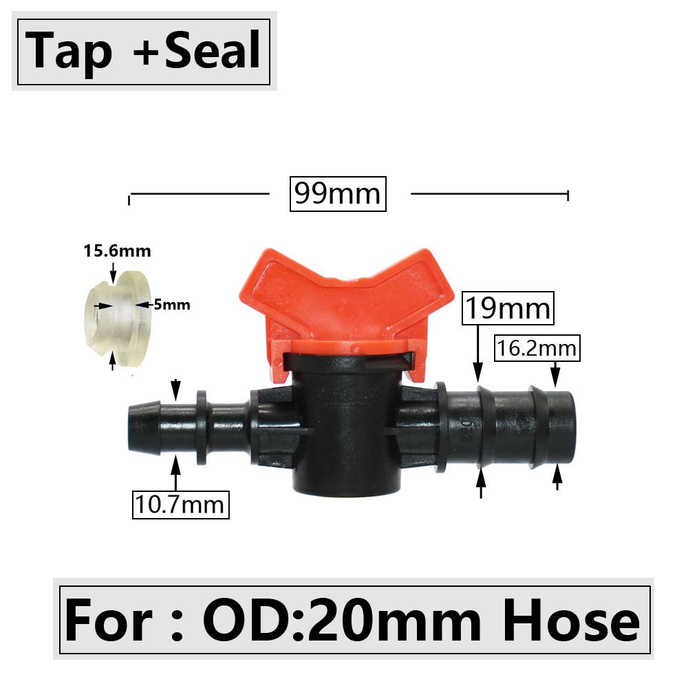 Hose Barbed Mini Valve Garden Tap Barb Connectors With 1/2