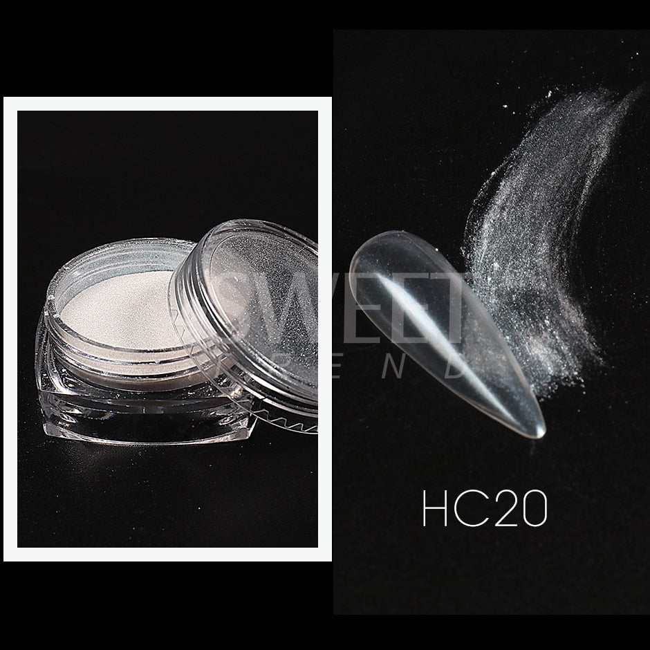 Fairy Nail Pigment Powder Holographic Fine Chrome Rubbing Dust Shimmer Gentle