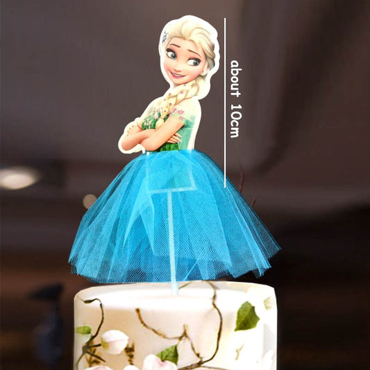 1pc Cartoon Frozen Princess Cake Cupcake Toppers Cake Flag Birthday Baby Shower