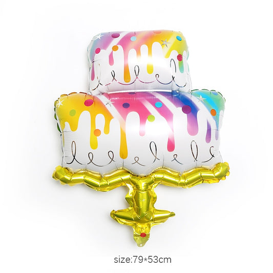 1pc Colorful Dripping Cake With Stand Balloons Birthday Party Decoration Art