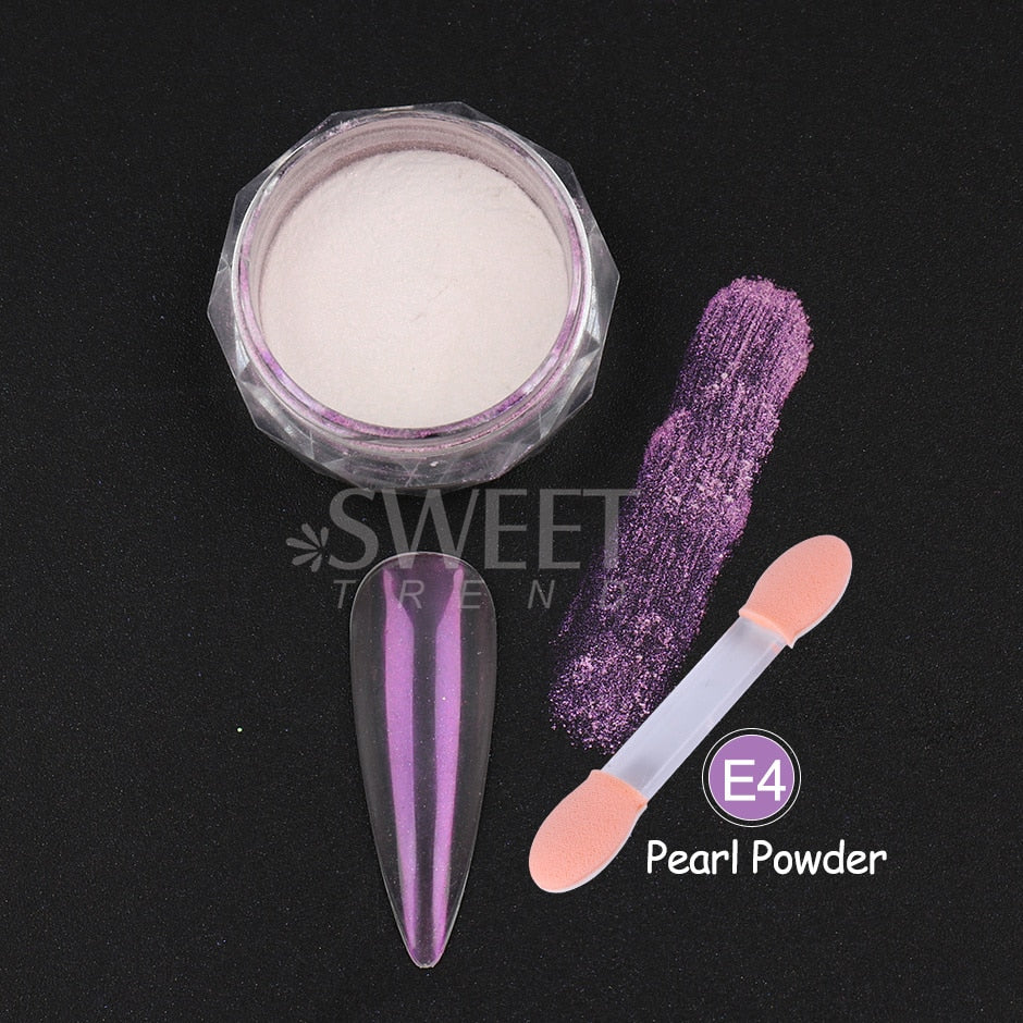 Fairy Nail Pigment Powder Holographic Fine Chrome Rubbing Dust Shimmer Gentle