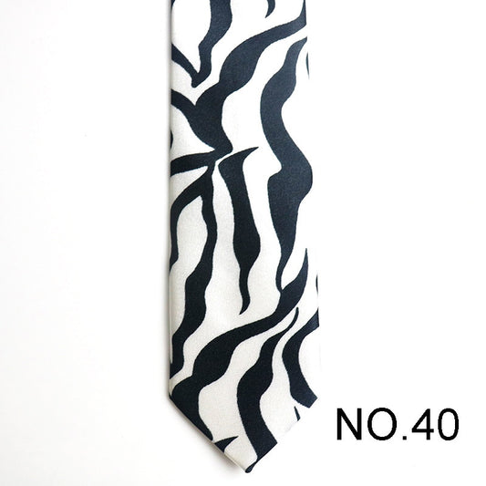 Black and White Zebra Pattern Men's Tie Male Neckties Suit Party Ties Wedding