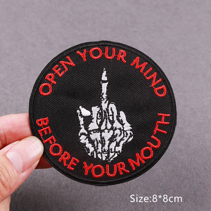 Open Your Mind Embroidery Patch Iron On Patches Clothing Thermo-Adhesive Badges