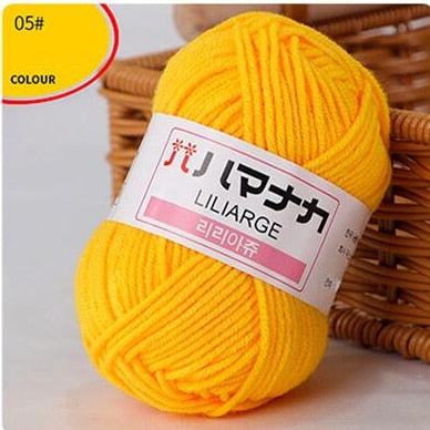 53 Colors Soft Cotton Baby Knitting Wool Yarn Thick Yarn Fiber Velvet Yarn Hand