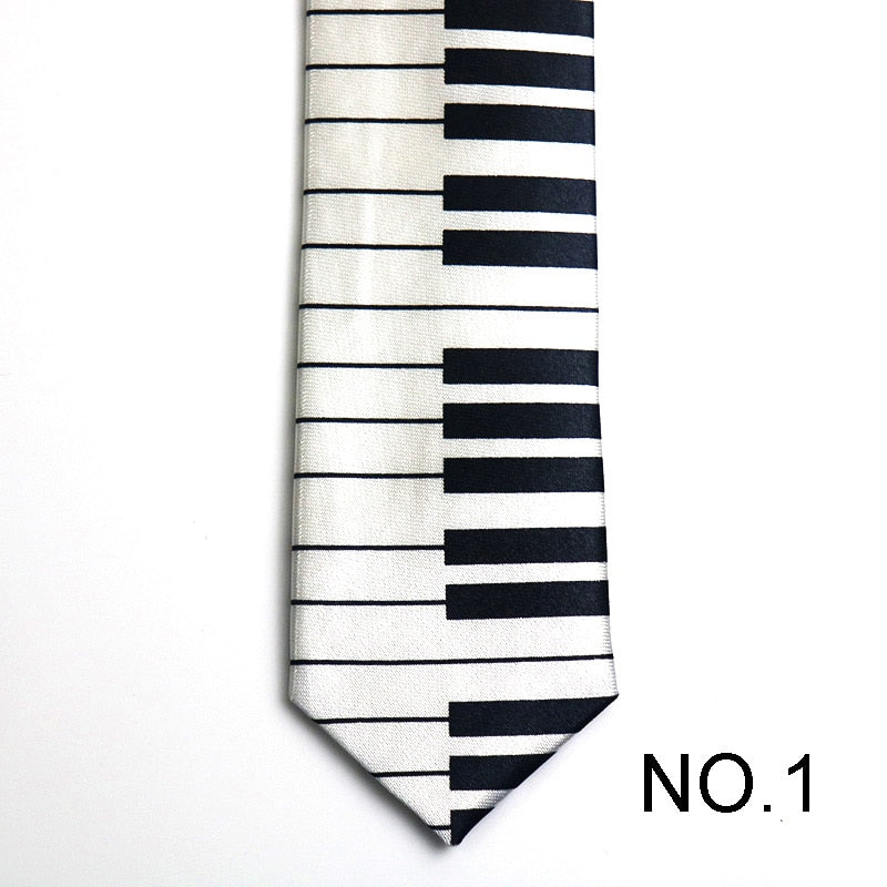 50 Styles Novelty Mens 5cm Polyester Tie Skinny Musical Neckties Piano Notes