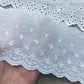 Cotton Embroidered White Flower Lace Fabric Wide Sewing DIY Trim Wedding