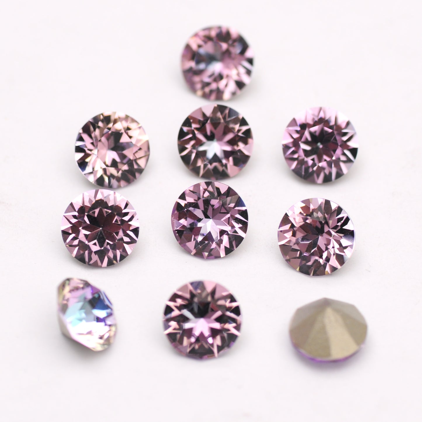 Glass Diamond Shape Round Stone 5-10mm Cone Pointed Crystal Pointback Nail Art