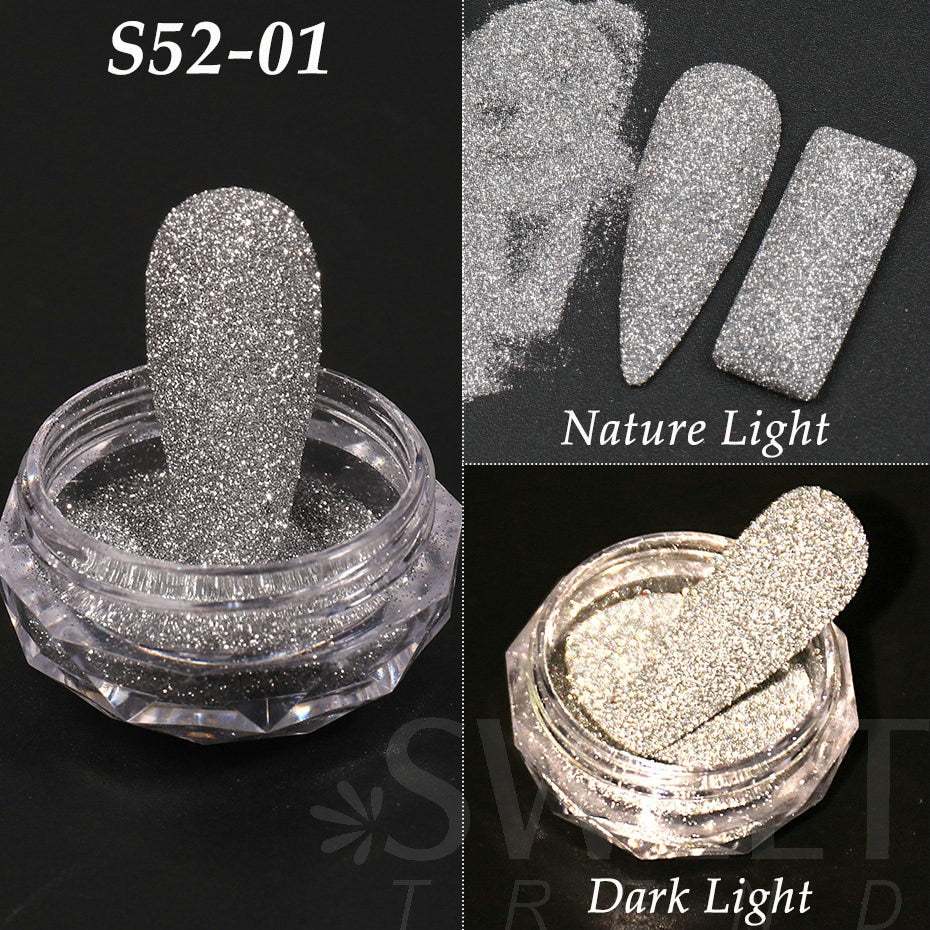 Fairy Nail Pigment Powder Holographic Fine Chrome Rubbing Dust Shimmer Gentle