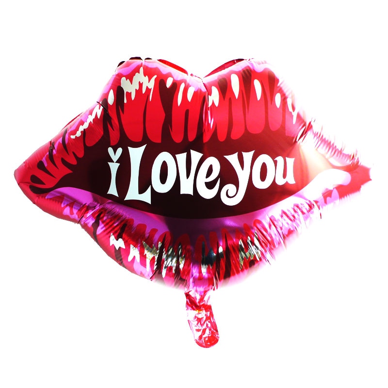 I Love You Lips Balloon Valentines Day Inflatable Balloon Birthday Decorations