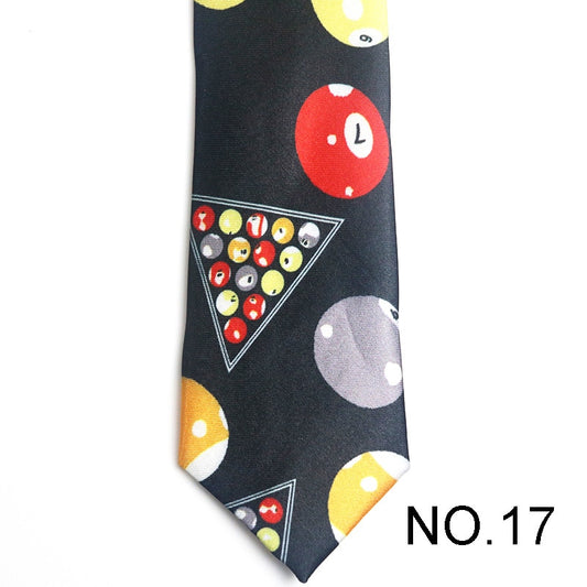Billiard Balls Pattern Men's Tie Male Neckties Suit Party Ties Wedding Office