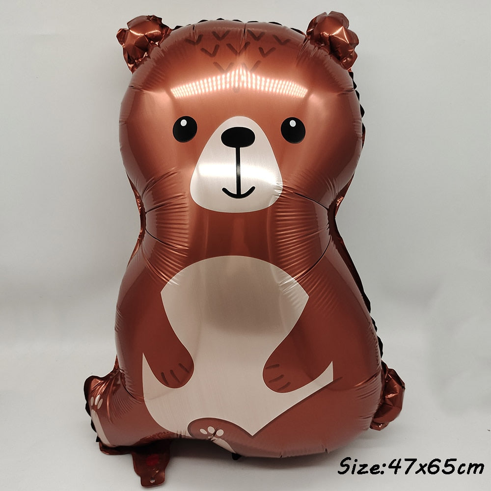 59 Styles Jungle Deer Bear Foil Balloons 40inch Caramel Brown Number Balls Baby