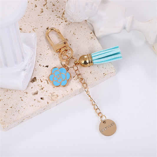 4 Styles Flower Tassel Keychain Earphone Sleeve Ornaments Sweet Keyrings Cute