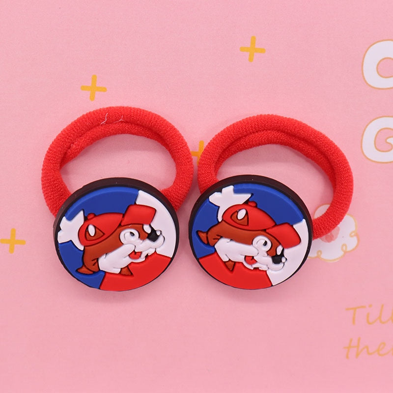 2Pcs Cartoon Animal Cute Rubber Band Hairbands Creative Scrunchies Kids Elastic