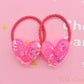 2Pcs/Set Glittering Love Resin Children's Rubber Bands Sweet Hair Accessories