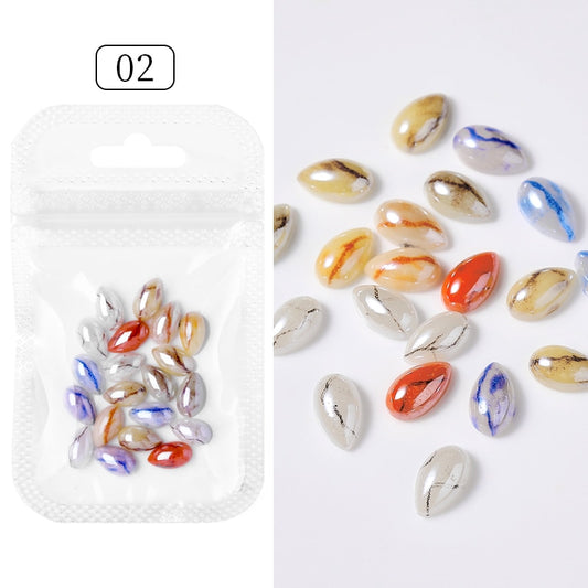 Colorful Pearly Drops Nail Art Charms DIY Flatback 3D Nail Decoration Nail