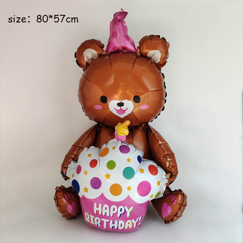 59 Styles Jungle Deer Bear Foil Balloons 40inch Caramel Brown Number Balls Baby