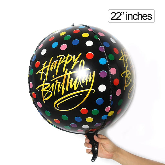 22inch Colorful Dots Black Happy Birthday Balloons Birthday Party Decoration Art