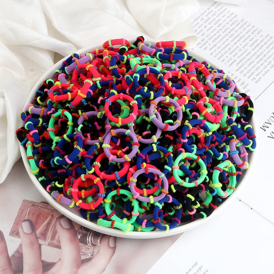 20pcs Striped Colorful Hairband Small Elastic Rubber Band Hair Scrunchies Woman