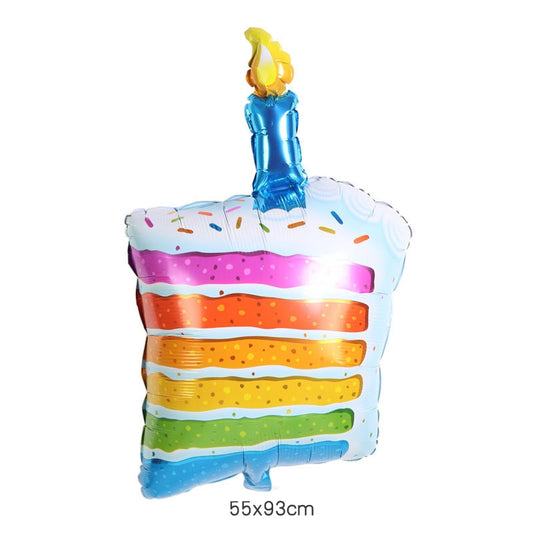 1pc Colorful Layered Cake Slice Happy Birthday Balloons Birthday Party