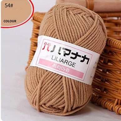 53 Colors Soft Cotton Baby Knitting Wool Yarn Thick Yarn Fiber Velvet Yarn Hand