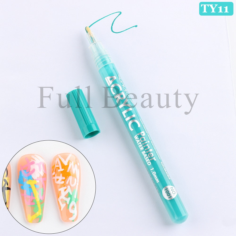 Metallic Gold Nail Polish Waterproof Nail Marker Pen For Design Graffiti Drawing