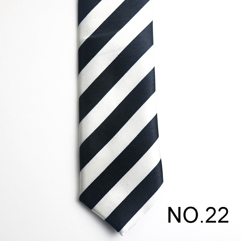 Black and White Striped Men's Tie Male Neckties Suit Party Ties Wedding Office