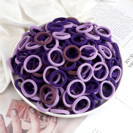 20pcs Mixed Purple Blue Hairband Small Elastic Rubber Band Hair Scrunchies Woman