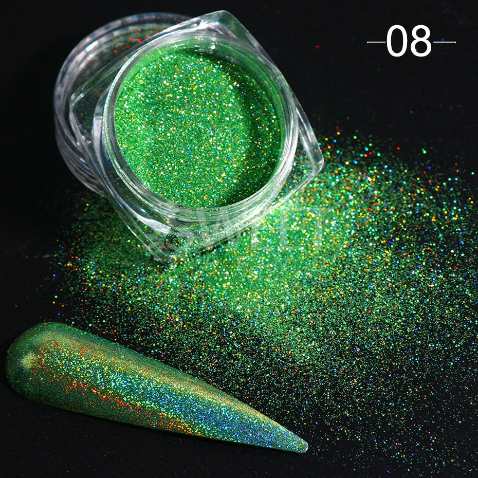 Fairy Nail Pigment Powder Holographic Fine Chrome Rubbing Dust Shimmer Gentle