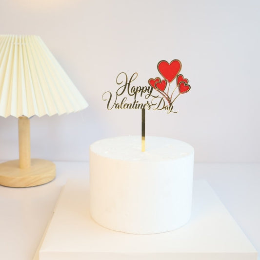 Happy Valentines Day Red Heart Balloons Cake Topper Party Wedding Cake Toppers