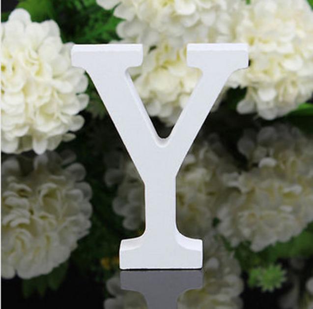 1pc DIY Freestanding Wood Wooden Letters White Alphabet Wedding Birthday Party