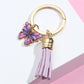 6 Styles Dripping Oil Butterfly Charms Keychain Tassel Girl Fashion Key Rings