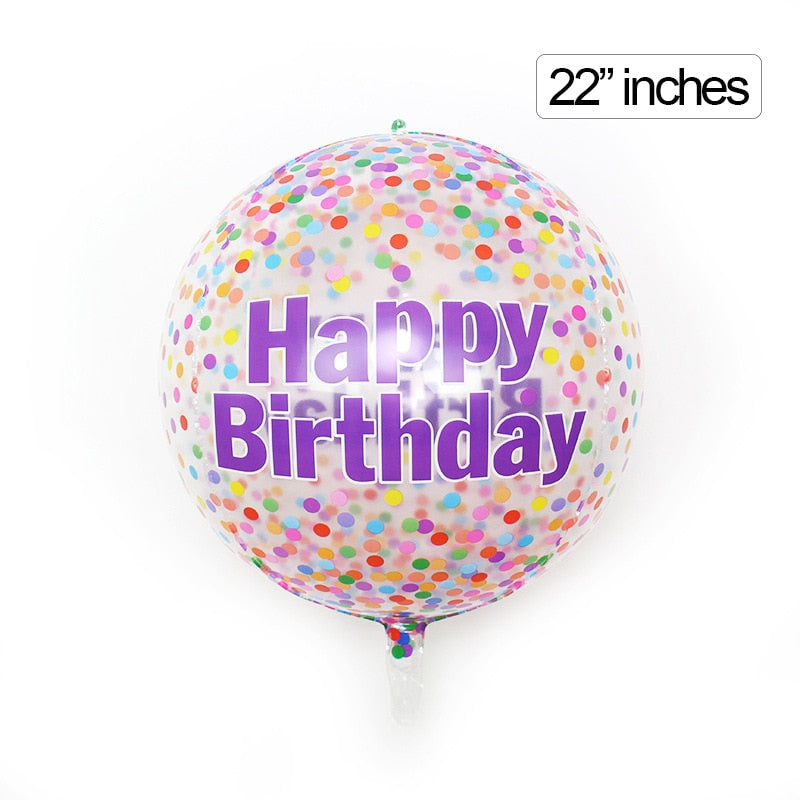 1pc Purple Happy Birthday Colorful Dots Balloons Birthday Party Decoration Art