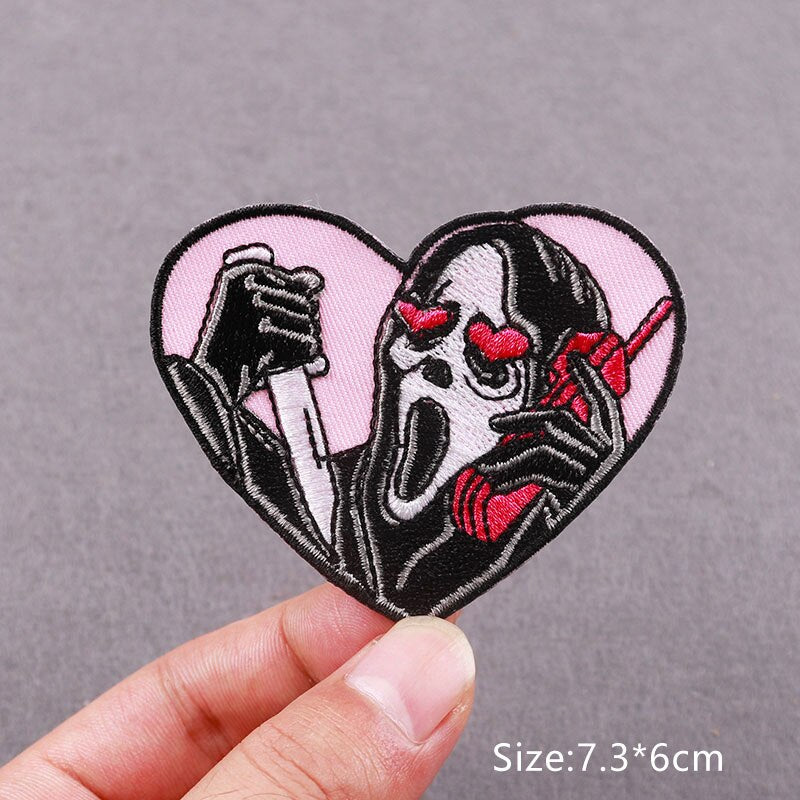 45 Design Styles Heart Skull Poison Embroidery Patch Iron On Patches For