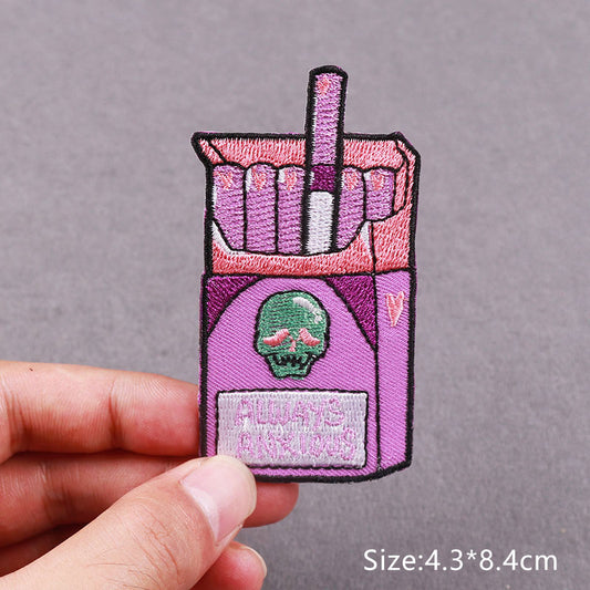 Halloween cigarette Embroidery Patch Iron On Patches Clothing Art Badges