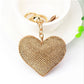 3 Styles Colourful Heart Full Rhinestone Keychain PU Leather Tassel Keyring for