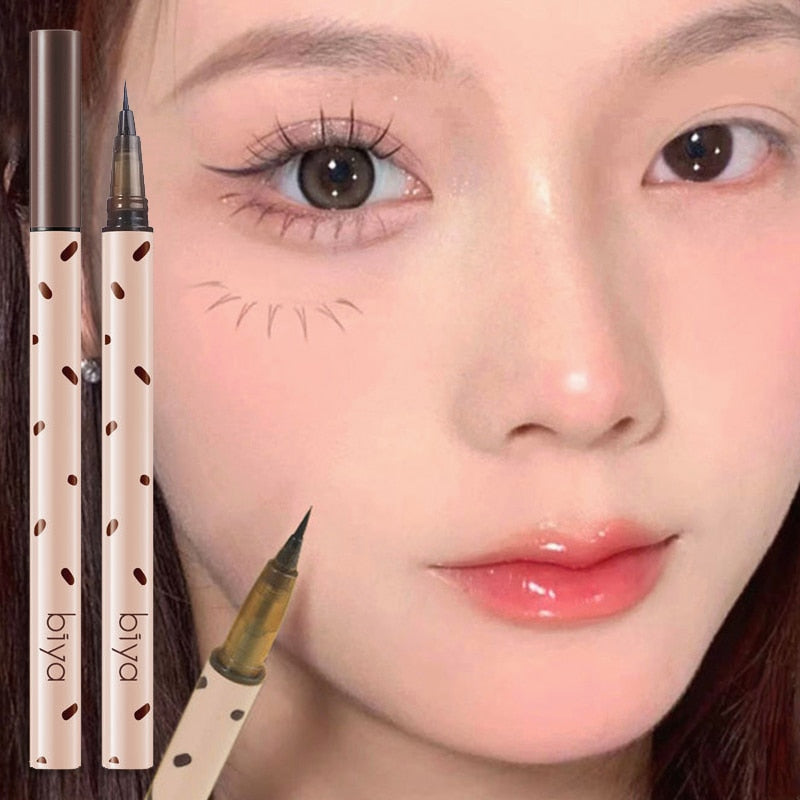 Ultra-fine Liquid Eyeliner Lying Silkworm Eyelash Pen Brown Gray Eyeliner Pencil