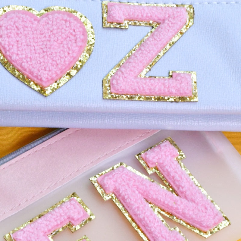 A-Z Letter Patches 5.5cm Adhesive Letter Patches Towel Chenille Embroidery For