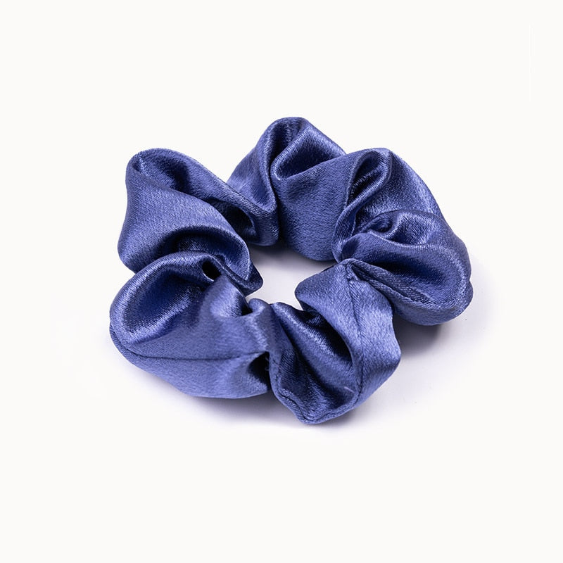 14 Styles Big Satin Solid Color Scrunchie Women Silk Elastic Handmade Hair Band