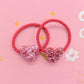 2Pcs/Set Glittering Love Resin Children's Rubber Bands Sweet Hair Accessories