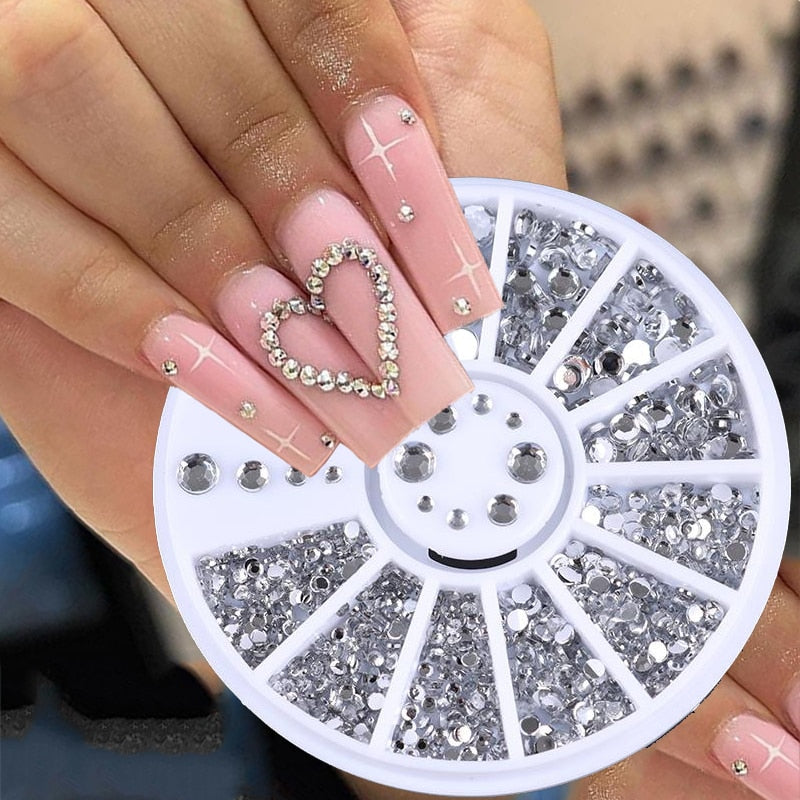 Silver Rhinestone Nail Art Decoration Accessories Nails Jewelry Manicure