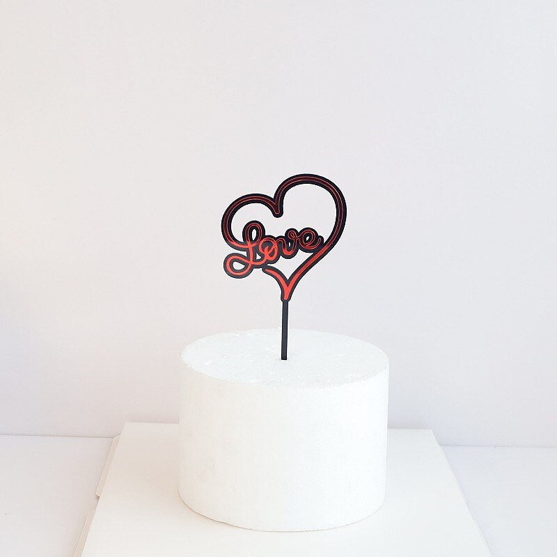 33 Styles Big Red Love Wedding & Engagement Party Cake Toppers Acrylic Love