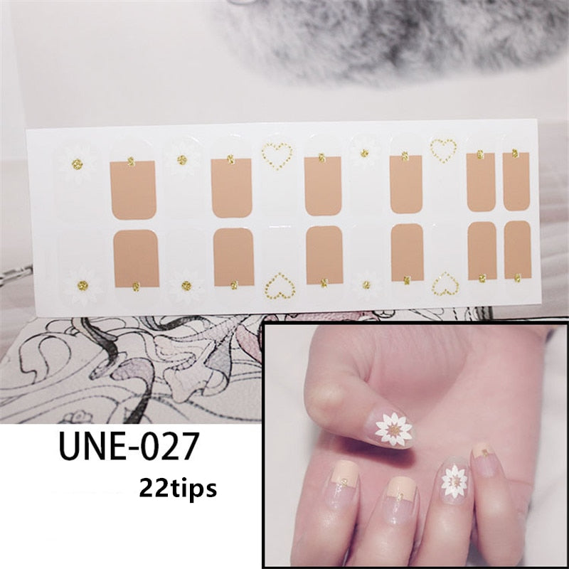 Hearts Decor Beige Nail Art Stickers Nail Wraps Manicure DIY Nails Decor Decal